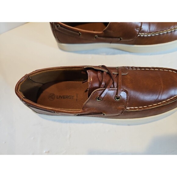 Livergy BROWN LACE-UP Boat Shoes Men Size 10 EUC - Picture 5 of 10